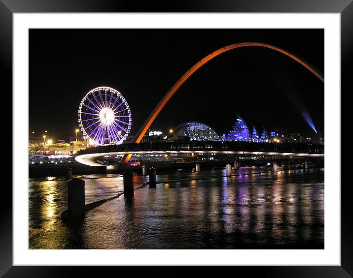 Tyne - Quayside Tall Ships Night  Framed Mounted Print by David Turnbull