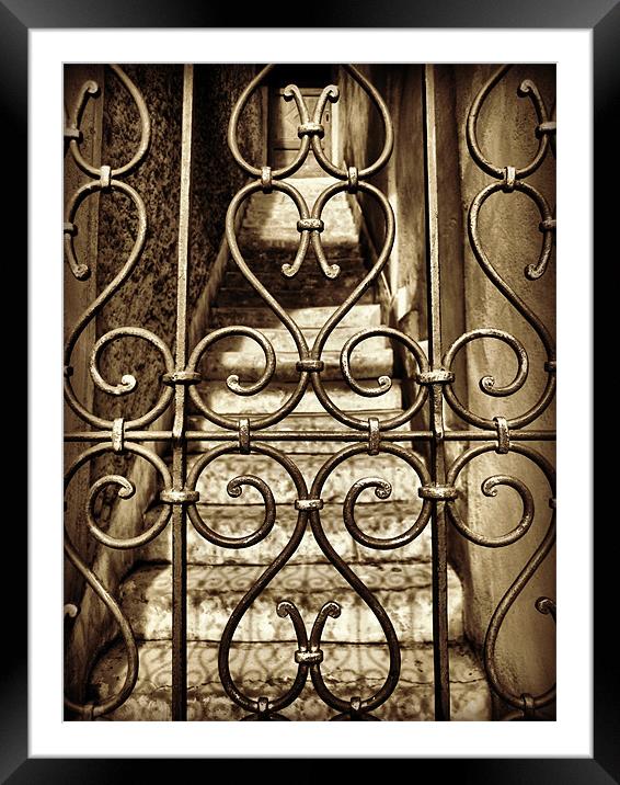 gate and stone steps Framed Mounted Print by Heather Newton