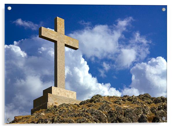 St Dwynwens Cross Acrylic by David Yeaman