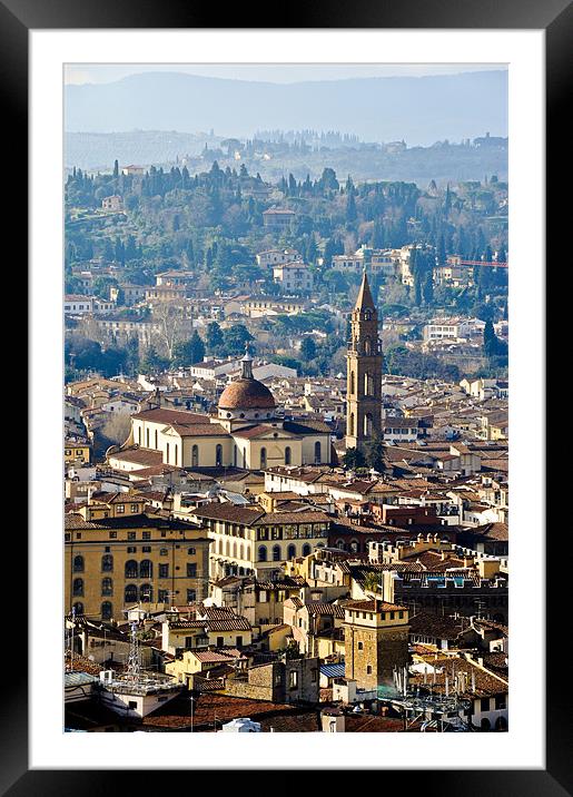 Florence view Framed Mounted Print by Gary Eason