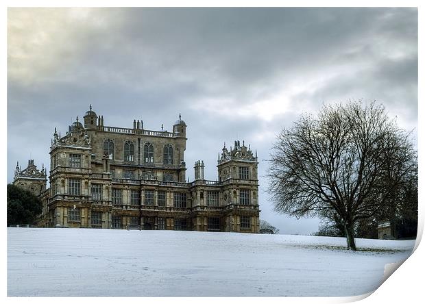 Wollaton Hall in the Snow Print by Tracey Whitefoot