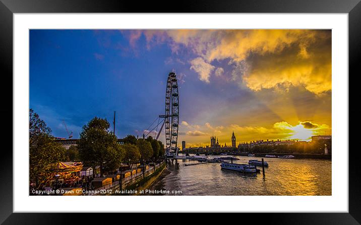 Westminster Sunbeams Framed Mounted Print by Dawn O'Connor