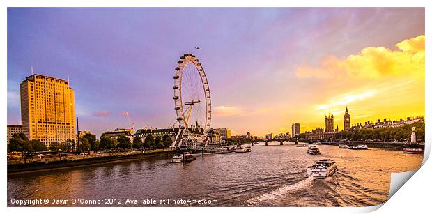 London Sunset Print by Dawn O'Connor
