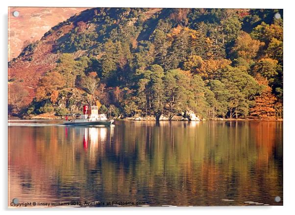 Ullswater steamer Acrylic by Linsey Williams