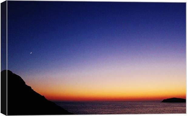 Kalymnos, sunset sky Canvas Print by Catherine Davies