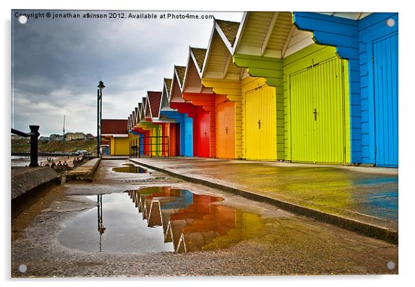 Scarborough Beach Huts Acrylic by jonathan atkinson