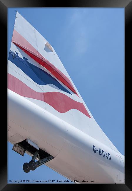 Concorde tail fin Framed Print by Phil Emmerson