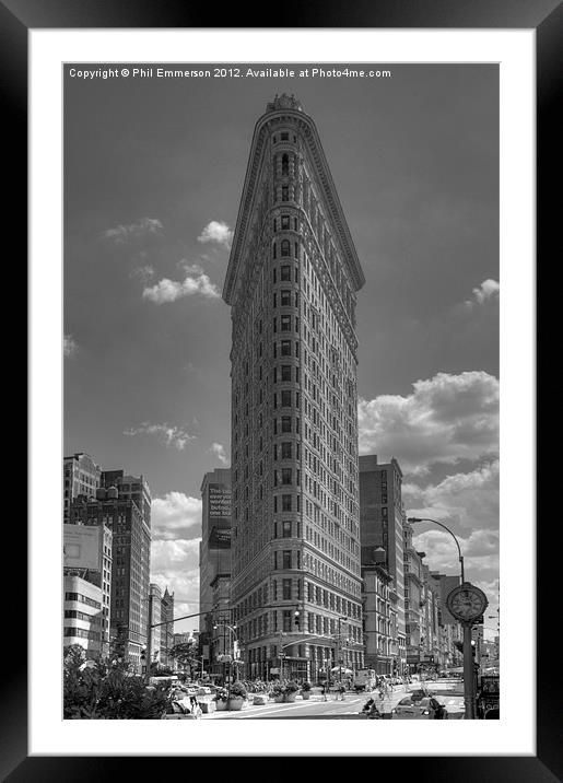 Flat Iron Building, New York Framed Mounted Print by Phil Emmerson
