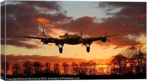 Dawn Arrival of Lancaster Bomber Canvas Print by David McFarland