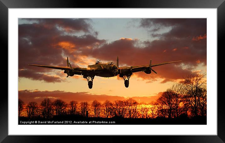 Dawn Arrival of Lancaster Bomber Framed Mounted Print by David McFarland