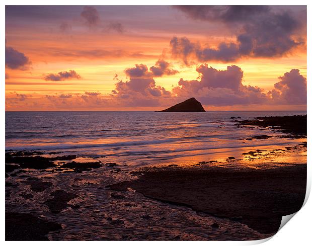 Wembury Bay Sunset Print by Darren Galpin