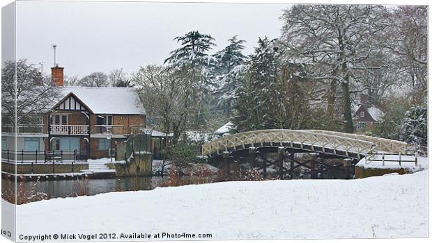 Cookham in snow Canvas Print by Mick Vogel