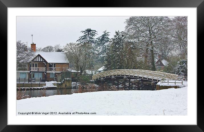 Cookham in snow Framed Mounted Print by Mick Vogel