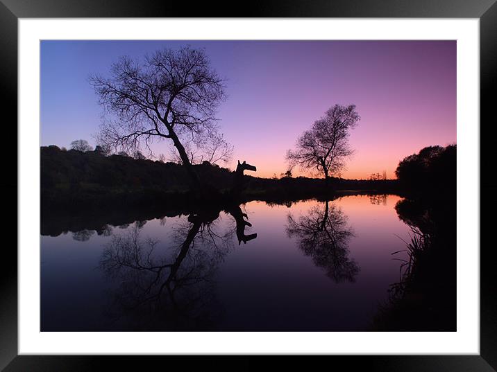 Sunset Along The Wey Framed Mounted Print by Chris Manfield