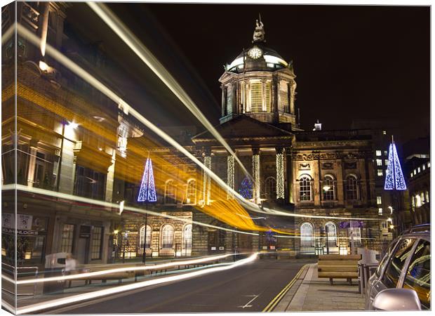 Liverpool Town Hall light trails Canvas Print by Paul Farrell Photography
