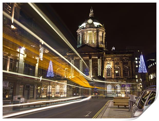 Liverpool Town Hall light trails Print by Paul Farrell Photography