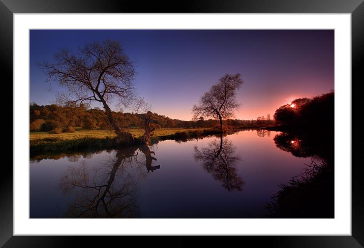 Sunset On The Wey Framed Mounted Print by Chris Manfield