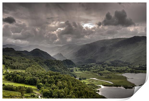 Stormy day at Derwent Water Print by Pete Lawless
