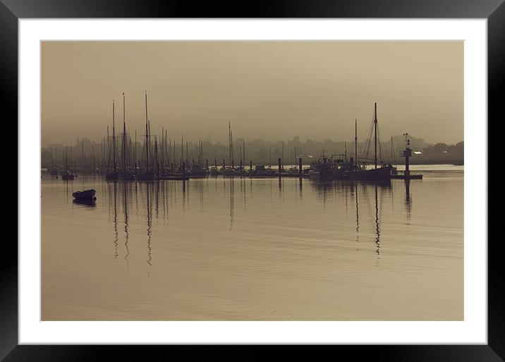 Yacht Reflections, Brightlingsea. Framed Mounted Print by Darren Burroughs