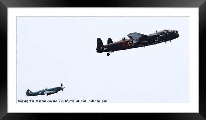 Spitfire & Lancaster bomber. Framed Mounted Print by Rosanna Zavanaiu