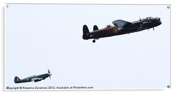 Spitfire & Lancaster bomber. Acrylic by Rosanna Zavanaiu