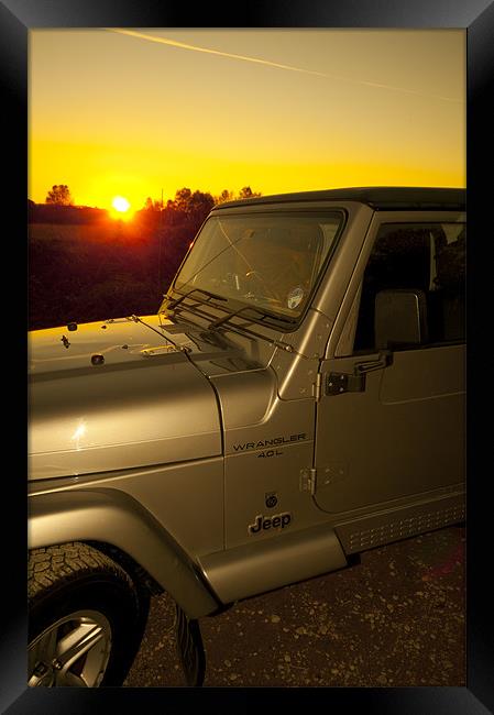 Jeep Wrangler at Sunset Framed Print by Eddie Howland