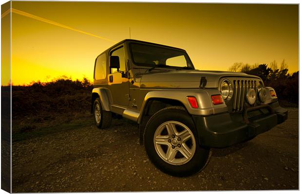 Jeep Wrangler at Sunset Canvas Print by Eddie Howland