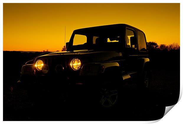 Jeep Wrangler at Sunset Print by Eddie Howland