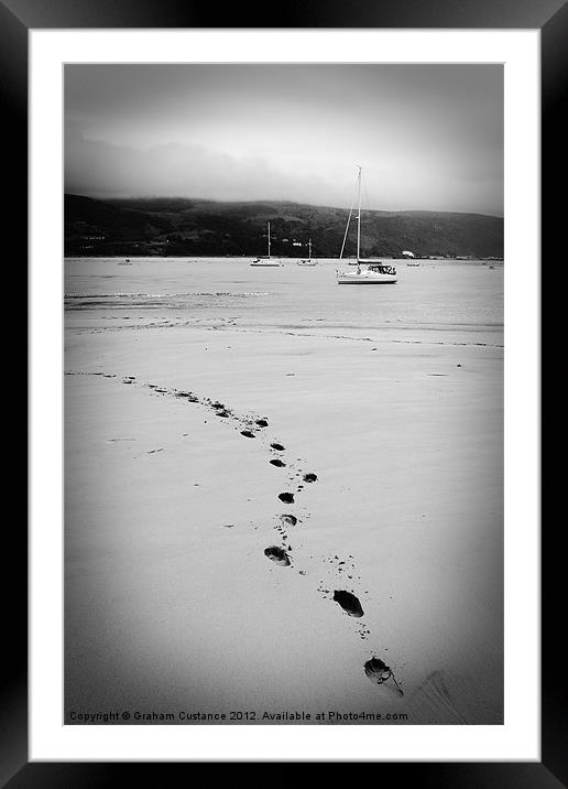 Footsteps in the sand Framed Mounted Print by Graham Custance