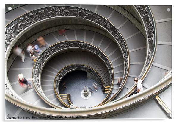 Staircase in the Vatican Museums Acrylic by Trevor Buchanan