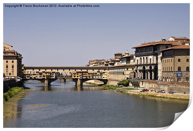 Ponte Vecchia in Florence Italy Print by Trevor Buchanan