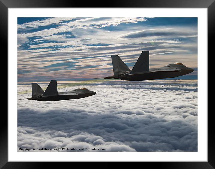 F22 Raptor Stealth Framed Mounted Print by P H