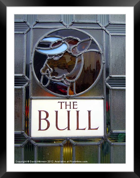 THE BULL PUB SIGN Framed Mounted Print by David Atkinson