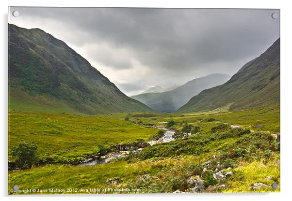 Glen Etive, Highlands of Scotland Acrylic by Jane McIlroy