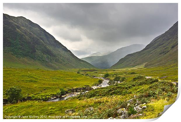 Glen Etive, Highlands of Scotland Print by Jane McIlroy