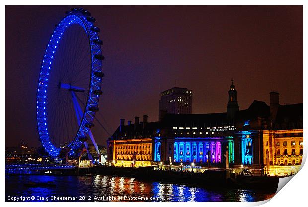 The eye at night Print by Craig Cheeseman