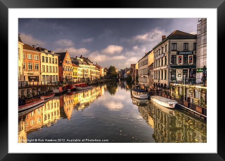 Reflections over Ghent Framed Mounted Print by Rob Hawkins