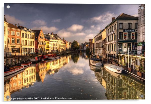 Reflections over Ghent Acrylic by Rob Hawkins