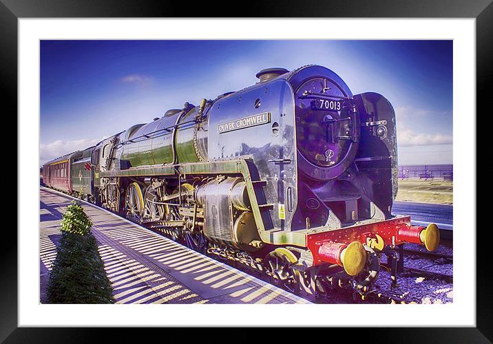 Oliver Cromwell Steam Locomotive Framed Mounted Print by paul jenkinson