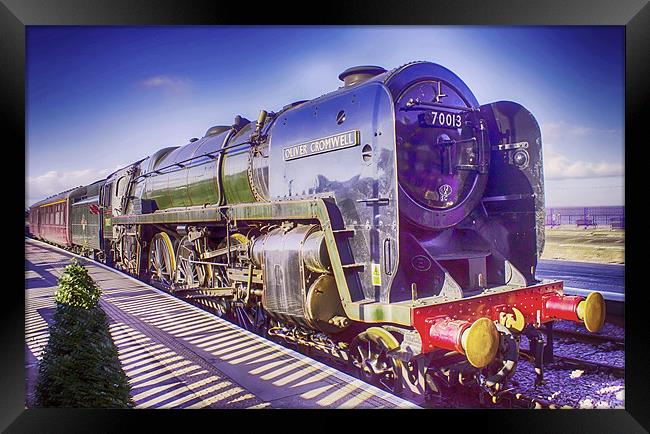 Oliver Cromwell Steam Locomotive Framed Print by paul jenkinson