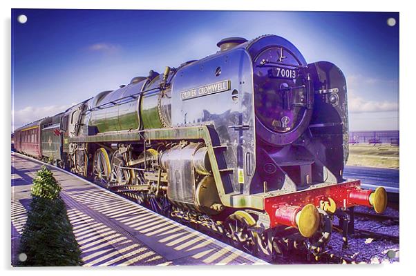 Oliver Cromwell Steam Locomotive Acrylic by paul jenkinson
