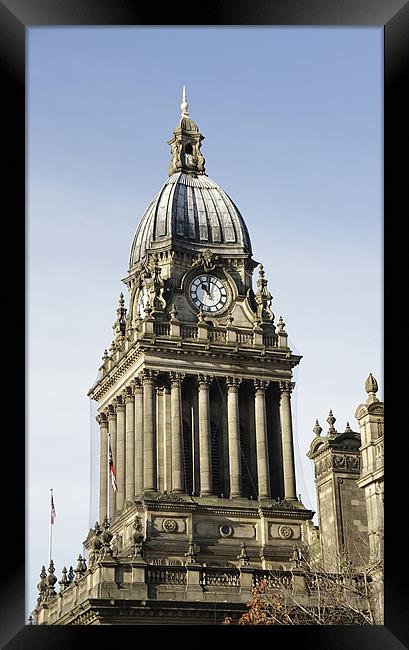 Leeds Town Hall Clock Framed Print by Sandi-Cockayne ADPS
