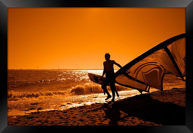 Kite Surfer Framed Print by Mark Harrop