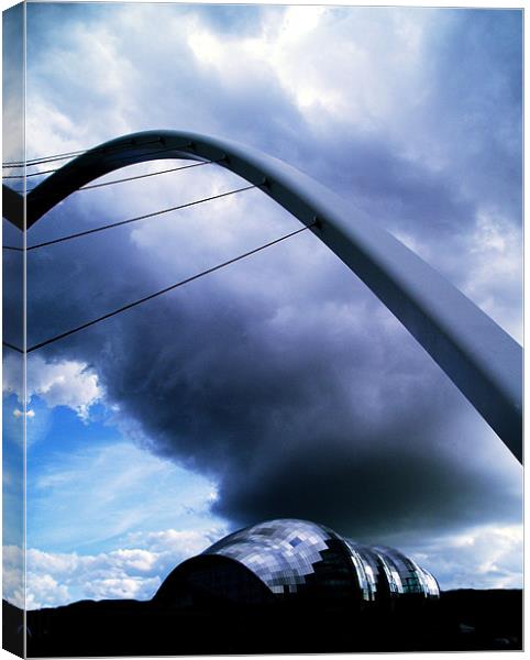 Tyne - Sage Millennium Bridge and Cloud  Canvas Print by David Turnbull