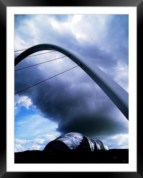 Tyne - Sage Millennium Bridge and Cloud  Framed Mounted Print by David Turnbull