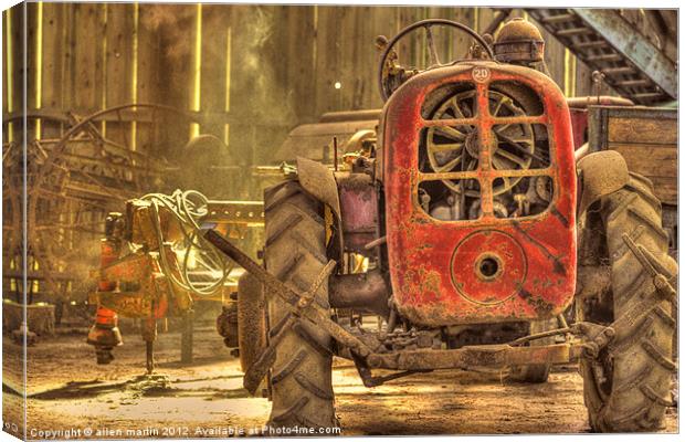 Red Tractor Canvas Print by allen martin