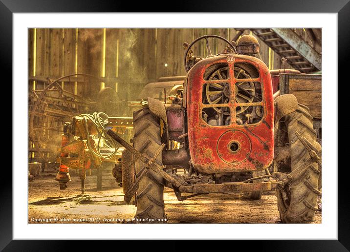 Red Tractor Framed Mounted Print by allen martin