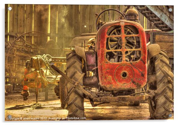 Red Tractor Acrylic by allen martin