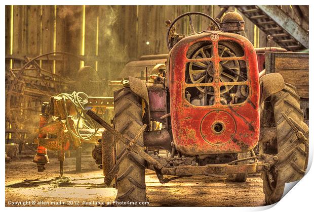 Red Tractor Print by allen martin