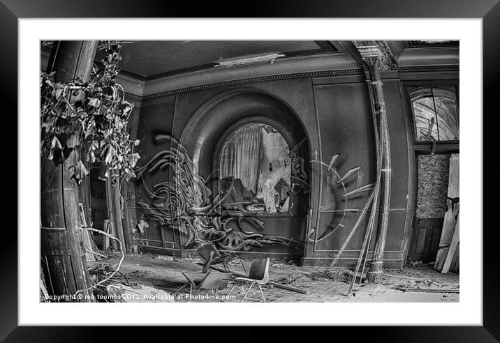 DERELICT GRAFFITI Framed Mounted Print by Rob Toombs